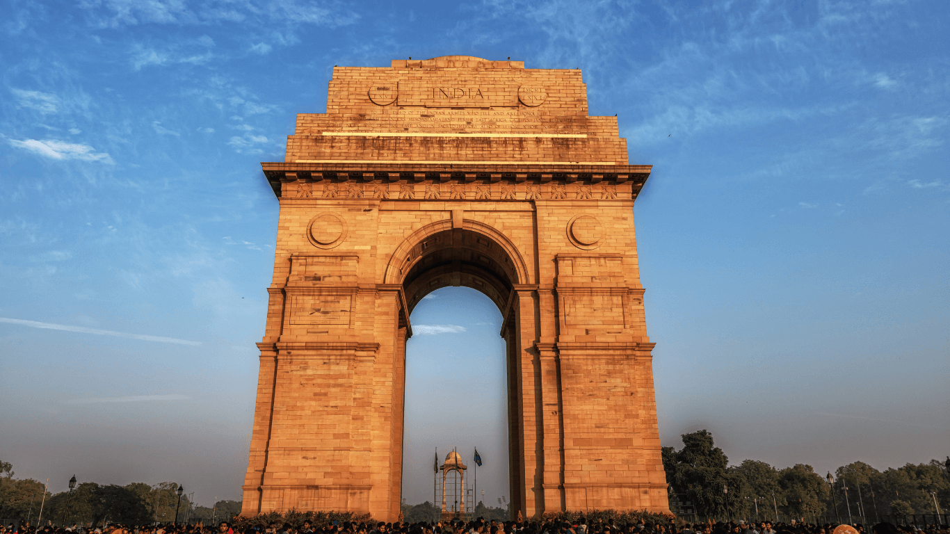 India Gate New Delhi landmark visited during a cultural shore excursion in India